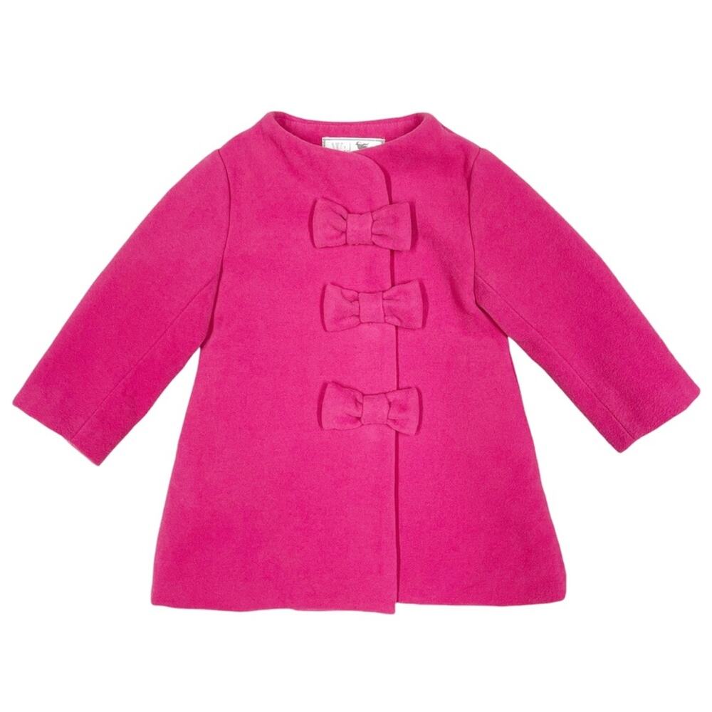 Girls' Pink Bow-Front Coat